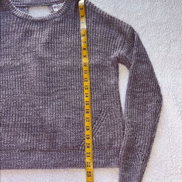 Hippie Rose Purple Crew Neck Sweater with Ribbed Knit - Picture 4 of 6